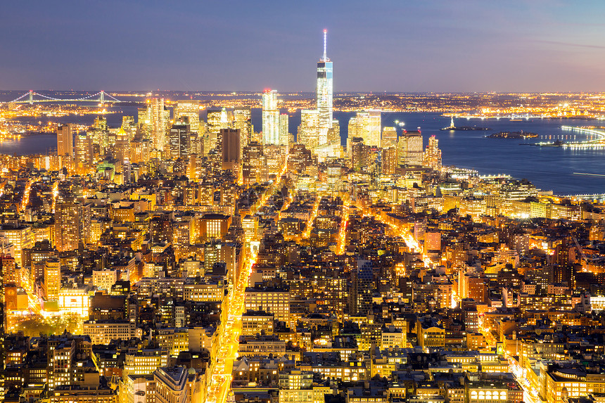 纽约市天际刮刀建筑学景观港口商业城市摩天大楼金融正方形帝国图片