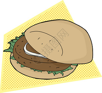 黄背景的汉堡背景图片