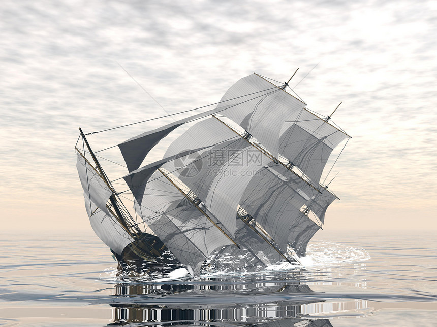 旧沉船 - 3D图片