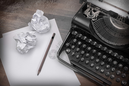 打字机音效特写旧的纸型打字机备忘录办公室床单作者键盘机器乡愁新闻业小说铅笔背景
