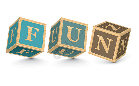Word FUN 文字用字母表块写成字体作品乐趣绘画公司艺术白色联盟艺术品商业插画