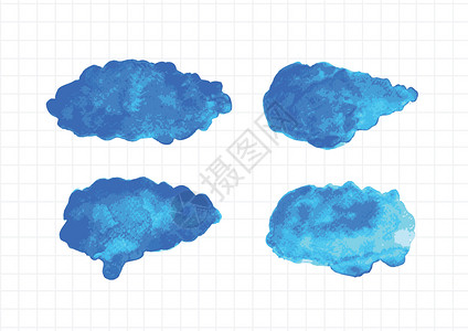 水彩云符号的插图刷子蓝色海报墨水创造力天空艺术空气框架绘画背景图片