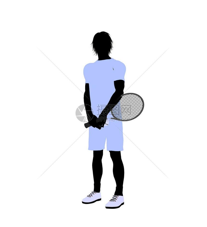 男性网球玩家 I 说明 Silhouette剪影男人运动插图网球场游戏图片