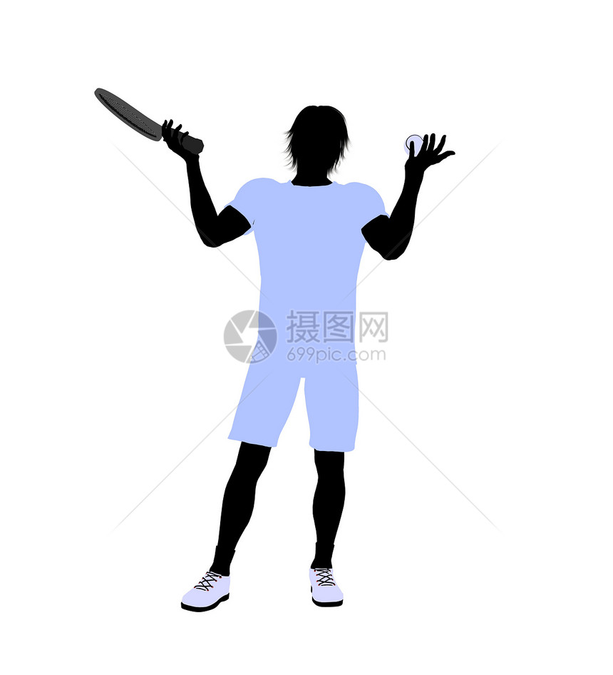 男性网球玩家 I 说明 Silhouette运动剪影网球场男人插图游戏图片