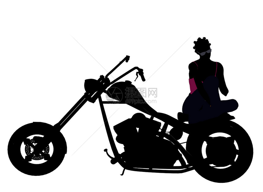 非裔美国女性比克尔西尔休维特耐力赛摩托车菜刀越野车插图剪影女士自行车图片