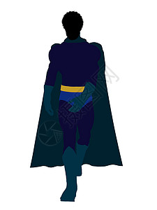 非裔美国超级英雄 I说明 Silhouette超能力漫画恶棍男人男性对手剪影连环插图男生背景图片