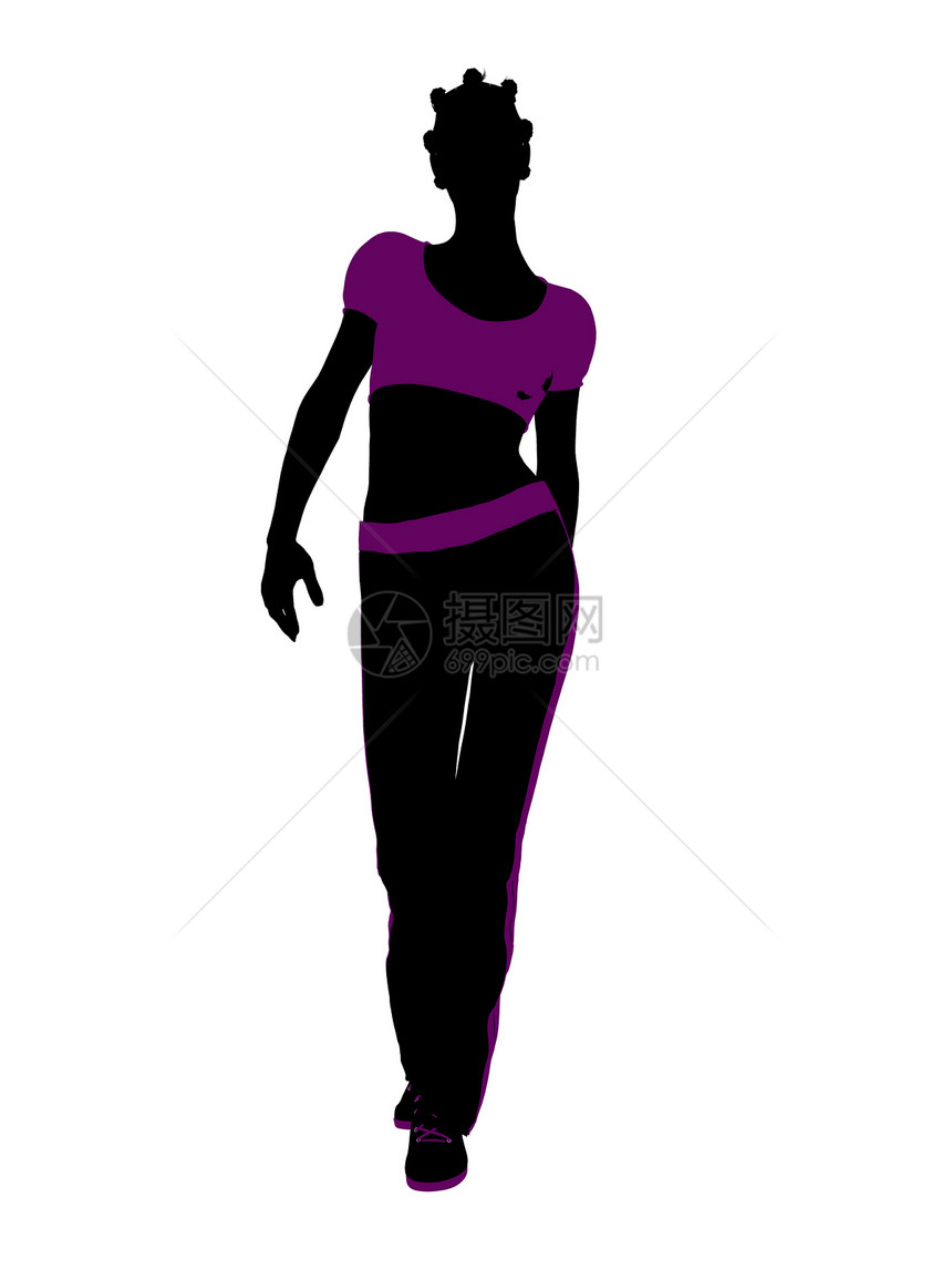 非裔美国女性健身活动组织Silhouette女孩插图训练剪影运动瘦身操影响钻头舞蹈女士图片