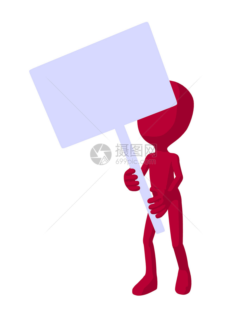 持有空标牌的盖伊切红色轮光灯男人动物男生男性插图名片白色剪影空白图片