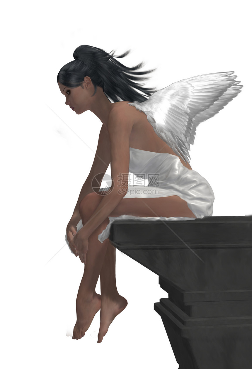 天使坐在悬崖顶上圣人神仙大天使监护人使者精神图片