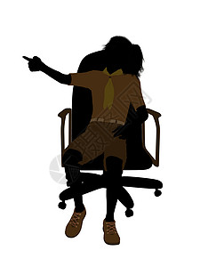 女孩童子军坐在主席席上说明Silhouette女性插图椅子剪影徽章子军女童补丁功绩背景图片