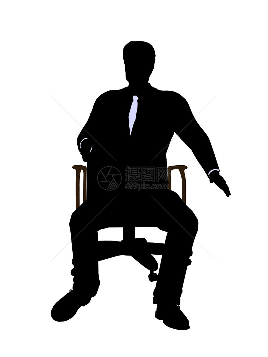男性在A轮椅上坐着穿着商业诉讼的男主席Silhouette职业行政决策首席企业家控制生意男人经理管理人员图片
