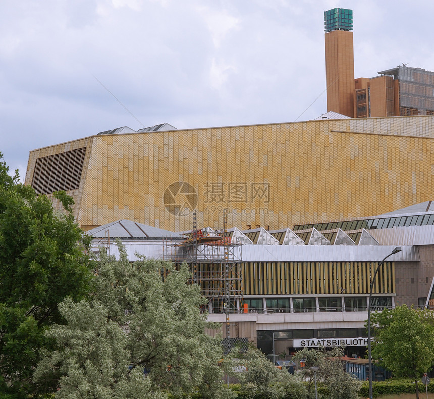 柏林人图书馆音乐会乐队大厅爱乐沙龙建筑学国家图片