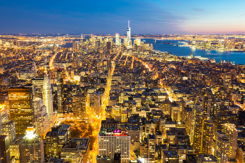 纽约市天际金融港口球衣摩天大楼刮刀景观帝国办公室都市正方形图片