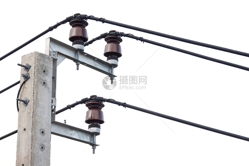 电力站绝缘子变压器蓝色电压技术金属电缆白色电气危险图片