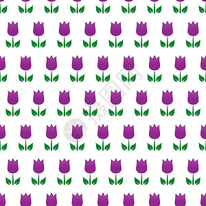 鲜花无缝背景墙纸植物群插图花朵装饰品绿色创造力叶子花园紫色背景图片