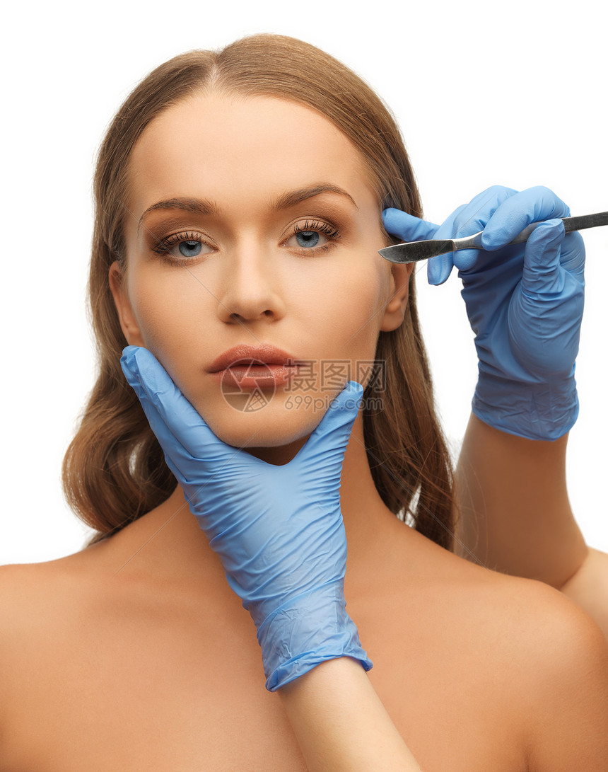 妇女的脸部和美容的手塑料老化治疗皮肤病人保健医生手术程序诊所图片