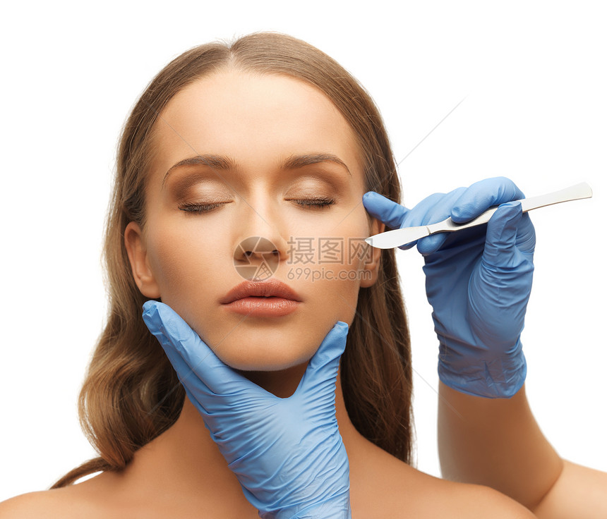 妇女的脸部和美容的手程序诊所手术治疗外科皮肤塑料临床化妆品老化图片