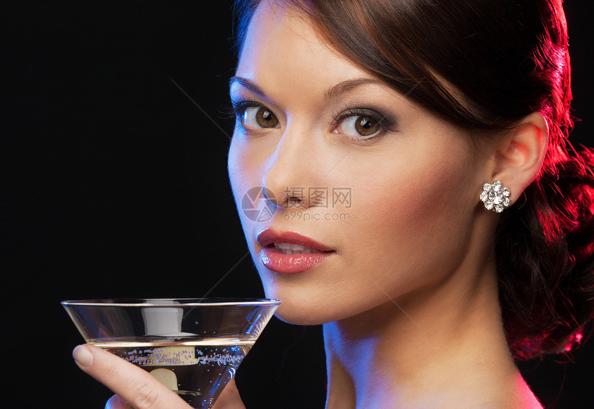 女鸡尾酒庆典派对宝石玻璃酒吧耳环魅力配件石头珠宝图片
