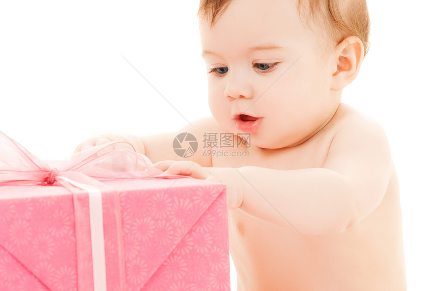 带礼物盒的幸福儿童惊喜婴儿孩子生日女性男生青少年快乐女孩孩子们图片