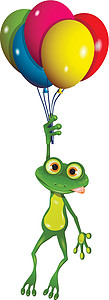 青蛙与气球海卫一蓝色的高清图片