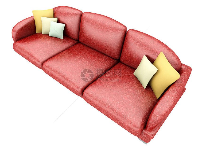 客厅家具靠垫白色房间皮革枕头长椅插图桌子椅子休息室图片