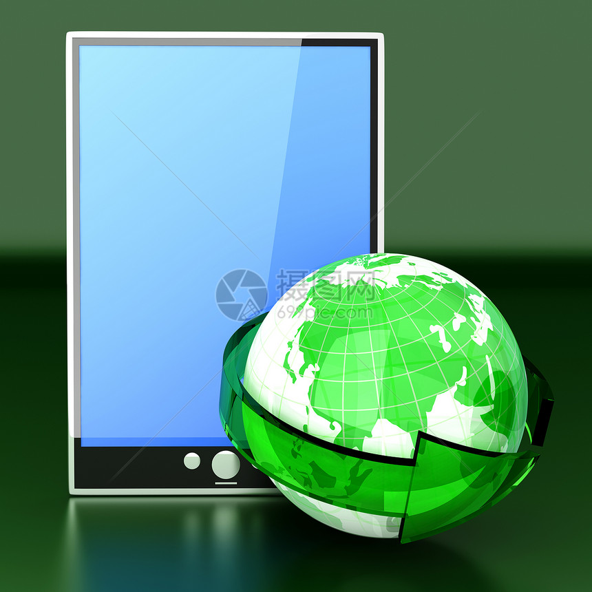 全球连接的平板电脑电话屏幕国际触摸屏机动性电子工具技术商业监视器图片