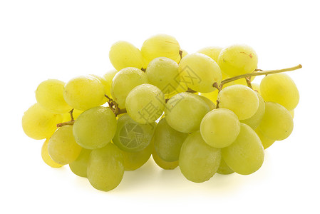 绿葡萄水平白色膳食绿色阴影反射水果营养工作室维生素背景图片