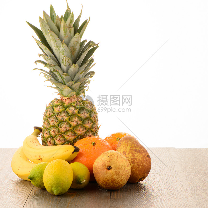 新鲜水果桌子营养热带小吃康复厨房早餐饮食菠萝用餐图片