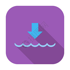 添加单个图标冲浪液体插图海洋低潮蓝色绘画海浪气候插画