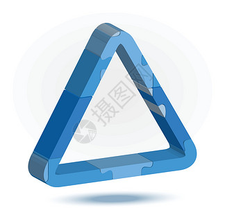拼图中提醒图标贴纸警告白色安全插图标签蓝色背景图片