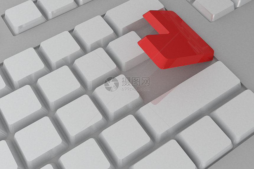 带有红色键的白色白键盘技术起重电脑钥匙计算机计算绘图图片