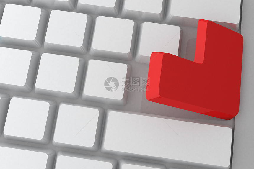 带有红色键的白色白键盘计算机计算绘图起重电脑技术钥匙图片