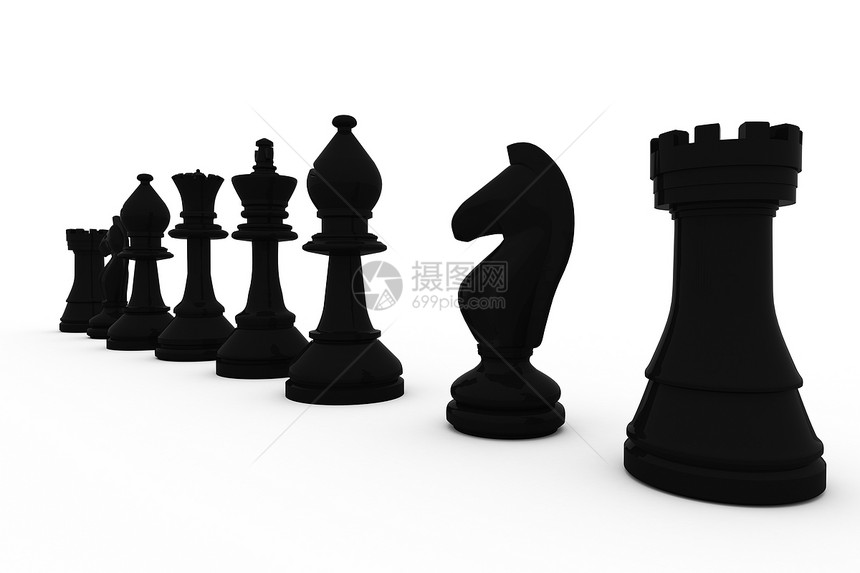 黑象棋一连列国王闲暇战术骑士女王计算机典当棋盘绘图数字图片