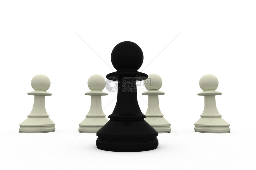 黑当子站在白当子面前黑色插图计算机典当战术战略数字闲暇游戏白色图片