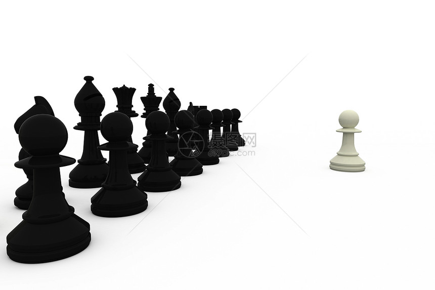 面对黑片的白当子国王闲暇竞赛典当个性棋盘战术绘图女王游戏图片