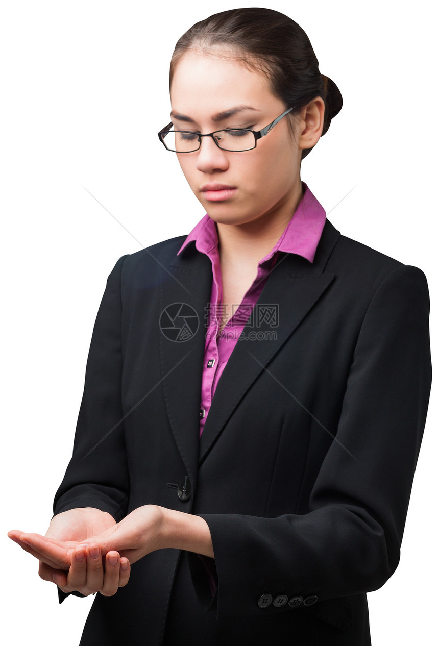 手举手的女商务人士专注女性商务公司混血人士商业职业图片