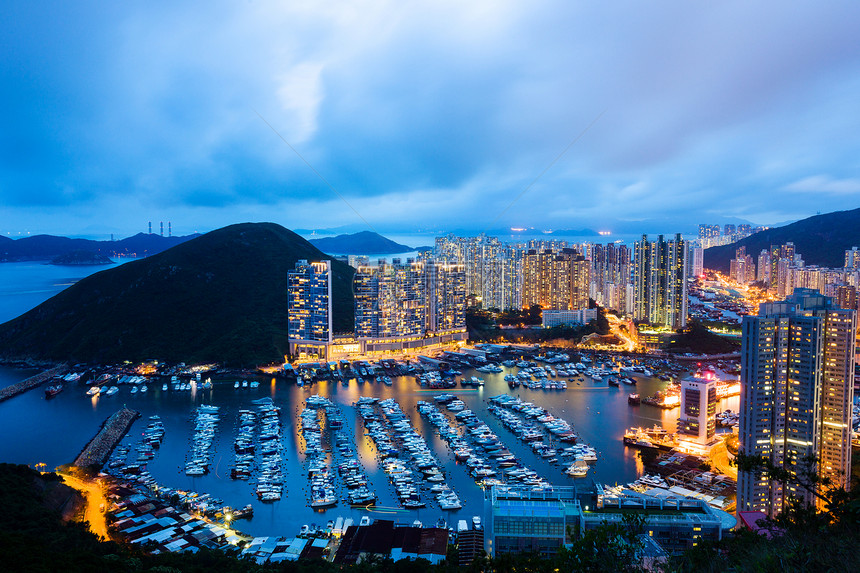 香港海港天空地标场景旅行商业公寓市中心台风办公室景观图片