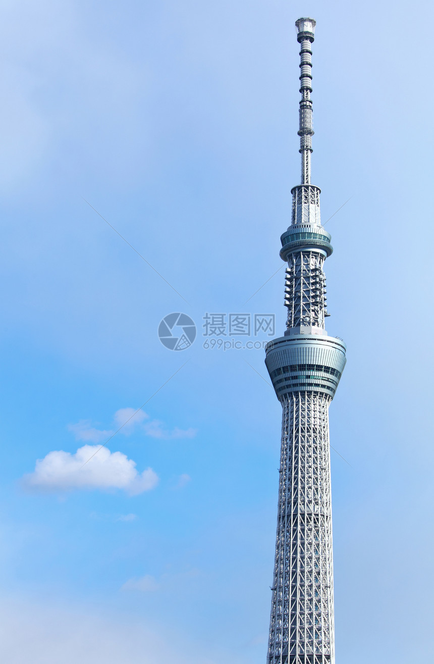 东京天空树 对清蓝的天空图片