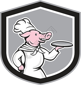 猪厨师兼迪什卡通背景图片