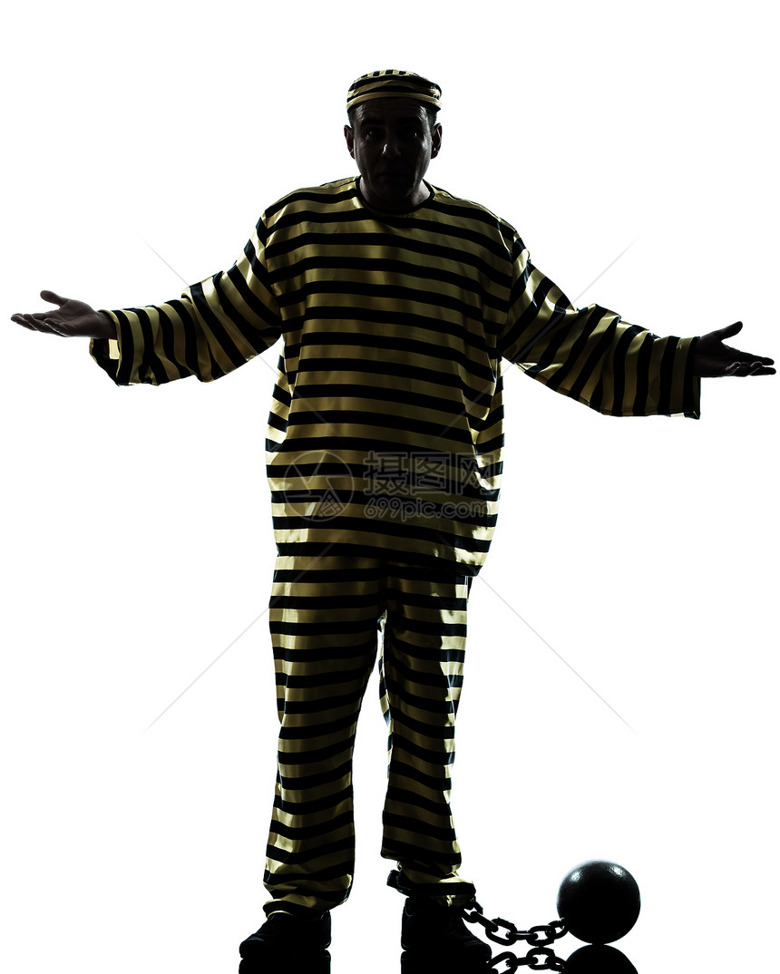 带铁链球环绕光影的罪犯法律男人球链罪行阴影条纹图片