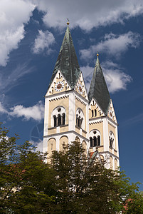德国韦登老城街道保护区城市房子旅行房屋建筑教会历史背景图片