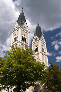 德国韦登老城历史房子建筑房屋街道旅行保护区城市教会背景图片