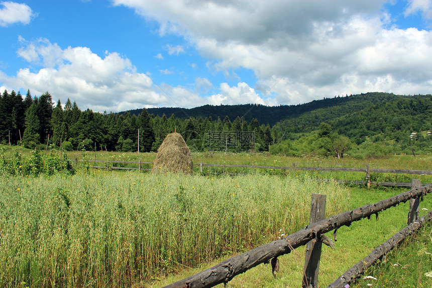 喀尔巴阡山脉的美景画报农村旅游地区绿色小路风景栅栏森林全景图片