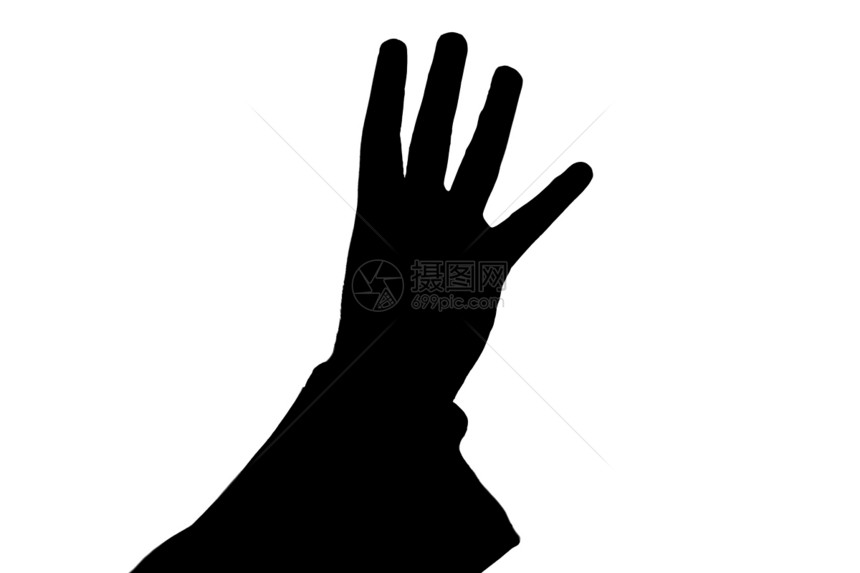 男人的手举着四个黑色白色数字帐户插图电路手指图片
