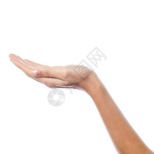 女人手握着手势女士棕榈手腕女手手掌手指展示背景图片
