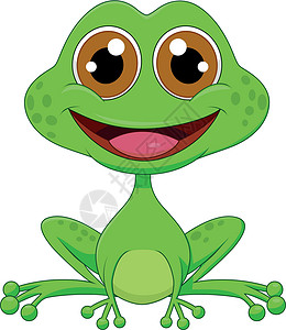 牛蛙煲可爱青蛙漫画快乐蟾蜍爬虫绘画两栖艺术热带嘎嘎绿色插图插画