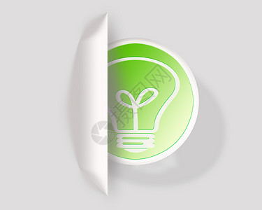 关于生态灯泡能源图标的绿色绿色想法背景图片