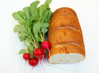 萝卜和面包蔬菜背景图片