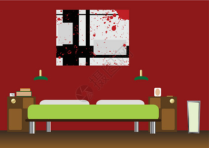 现代卧室财产墙壁地面小憩床头房间客人房子枕头梳妆台背景图片