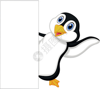 企鹅标志有趣的标语牌高清图片